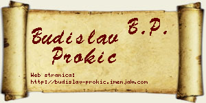 Budislav Prokić vizit kartica